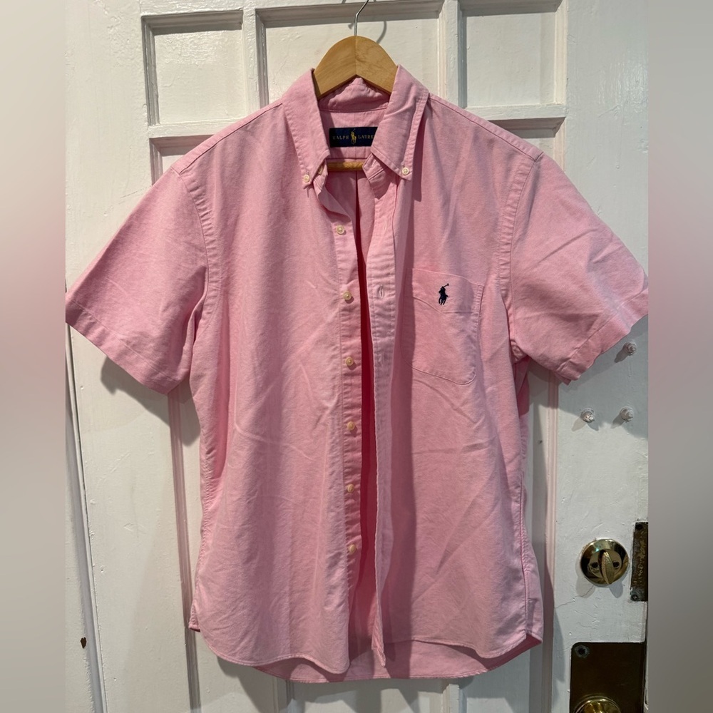 Ralph Lauren Men's Pink Casual Button Down Shirt